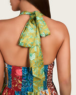 Patchwork Satin Maxi Dress