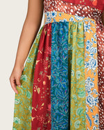 Patchwork Satin Maxi Dress