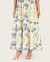 Floral Linen Halter Maxi Dress
