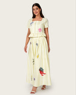 Luxury Linen Blend Set with Botanical Appliqué Details