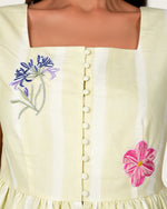 Luxury Linen Blend Set with Botanical Appliqué Details