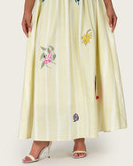 Luxury Linen Blend Set with Botanical Appliqué Details