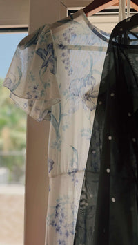 Floral Mesh Maxi Dress with Waist Belt