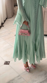 Linen Voile Dress with Ruffle Details