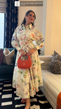 Floral Poplin Shirt Dress with Belt