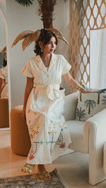Ivory Bloom Linen Dress
