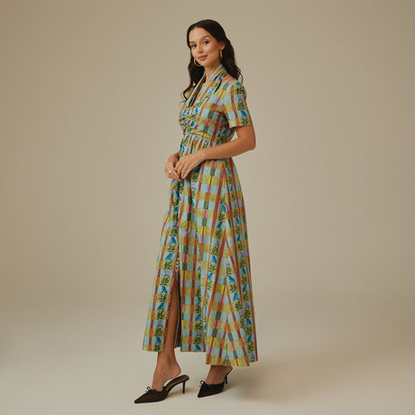 Checked Linen Dress