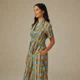Checked Linen Dress