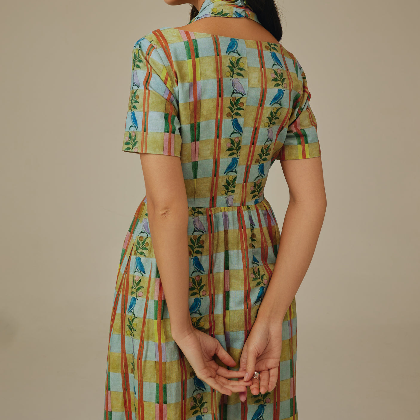 Checked Linen Dress