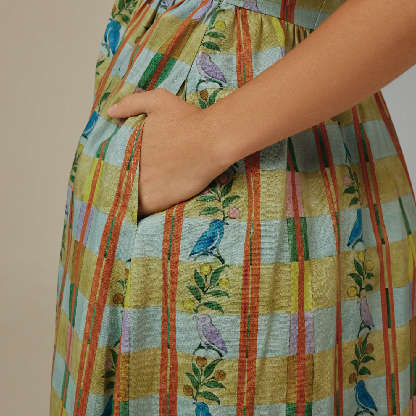 Checked Linen Dress