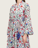 Floral Tiered Maxi Wrap Dress with Waist Tie Tassels