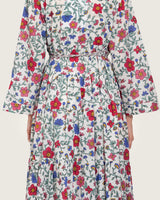 Floral Tiered Maxi Wrap Dress with Waist Tie Tassels