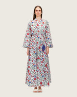 Floral Tiered Maxi Wrap Dress with Waist Tie Tassels