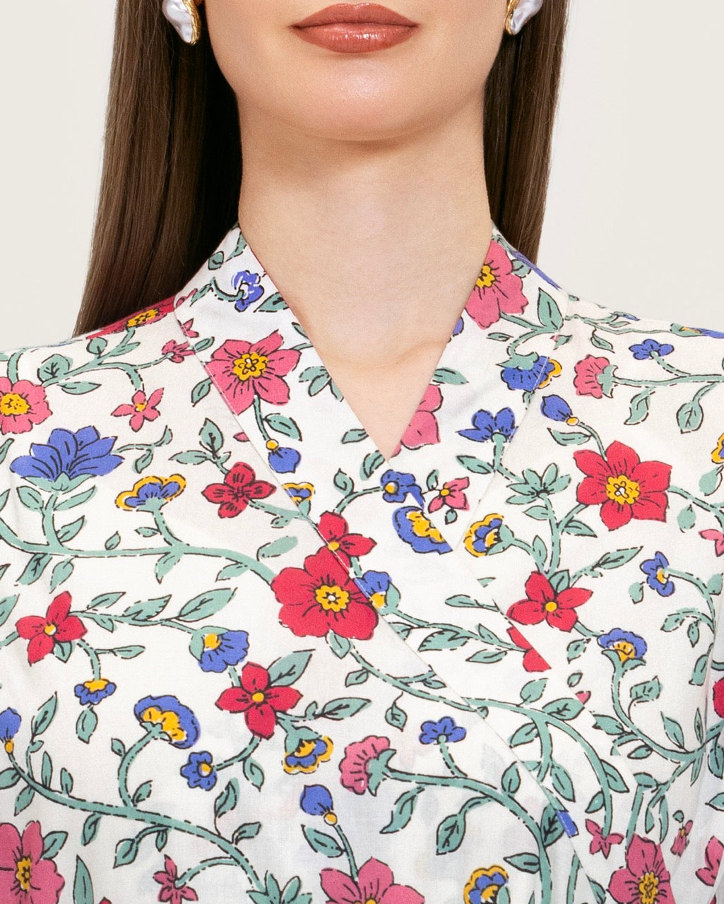 Floral Tiered Maxi Wrap Dress with Waist Tie Tassels