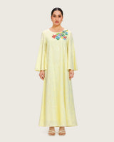 Loose Eyelet Cotton Dress with Handmade Beaded & Sequin Embellishments