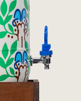 Hand-Painted Garden Urn and Stool Set - 15 liters