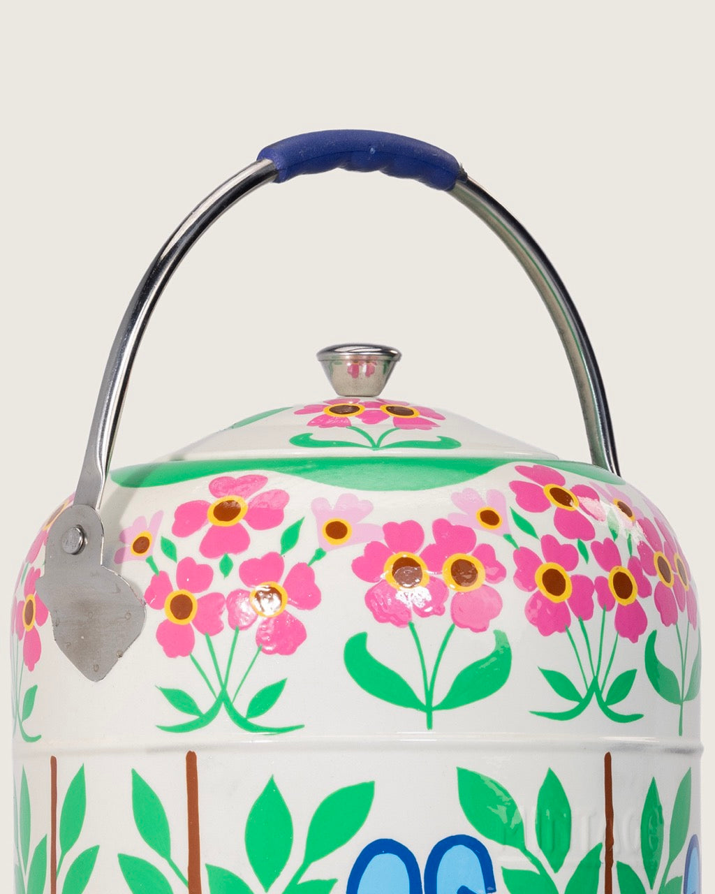 Hand-Painted Garden Urn and Stool Set - 15 liters