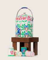 Hand-Painted Garden Urn and Stool Set - 15 liters