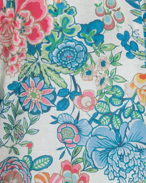 قفطان فضفاض مطبوع بالزهور وربطة عنق بشرّابات 