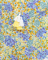 Girls Printed Kaftan with Flowy Silhouette and Sleeves - Pastels