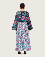 Loose Floral Cotton Dress with Tassels