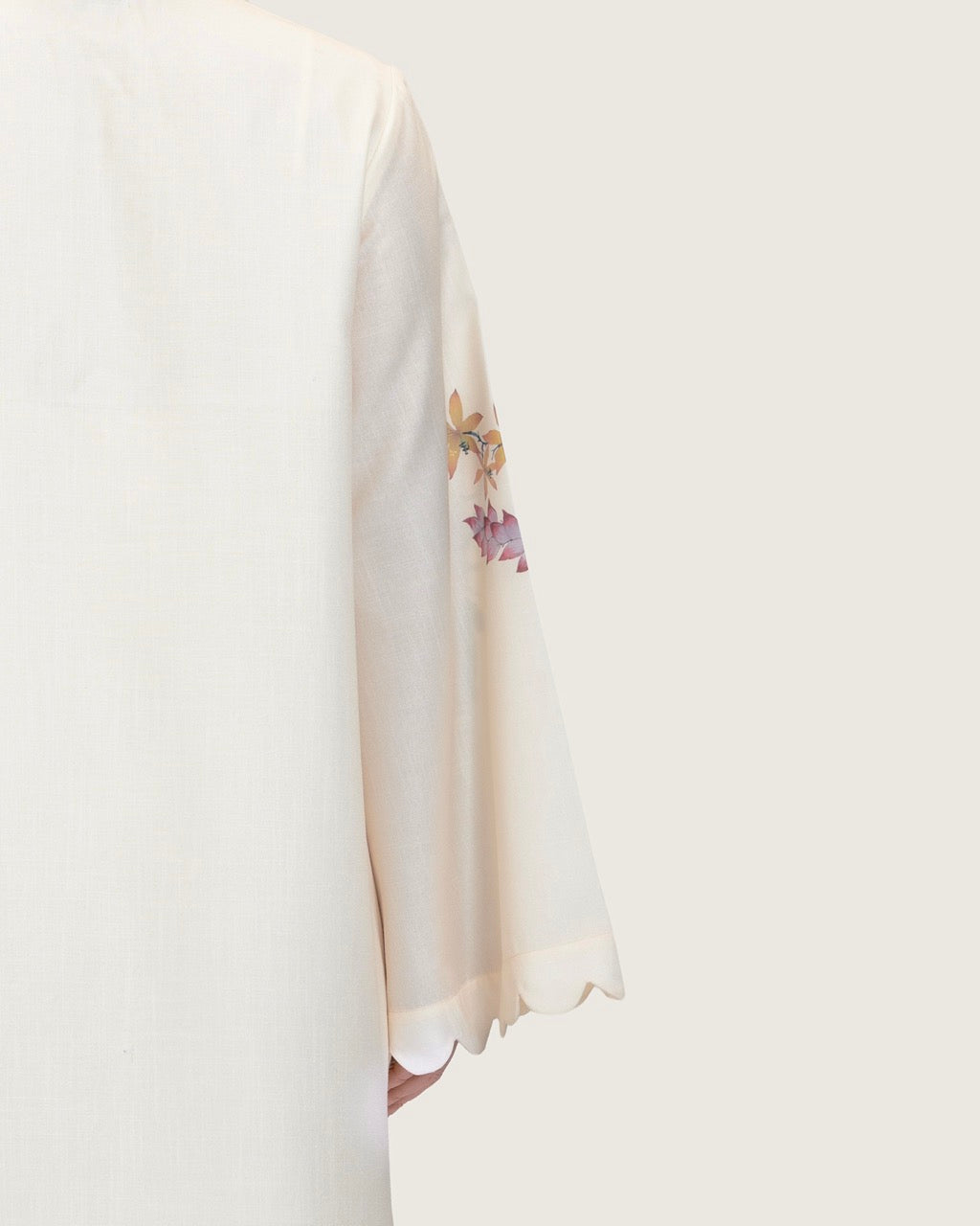 Loose A-Line Linen Dress with Floral Print