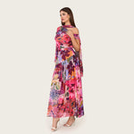 Abstract Floral Mesh Top & Skirt Set with Beaded Belt - Noētic