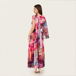 Abstract Floral Mesh Top & Skirt Set with Beaded Belt - Noētic