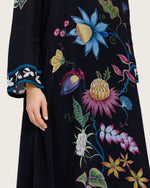Artistic Floral Maxi Dress with Scalloped Hem - Noētic