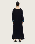 Artistic Floral Maxi Dress with Scalloped Hem - Noētic