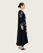 Artistic Floral Maxi Dress with Scalloped Hem - Noētic