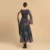 Asymmetrical sleeves chiffon dress - Noētic