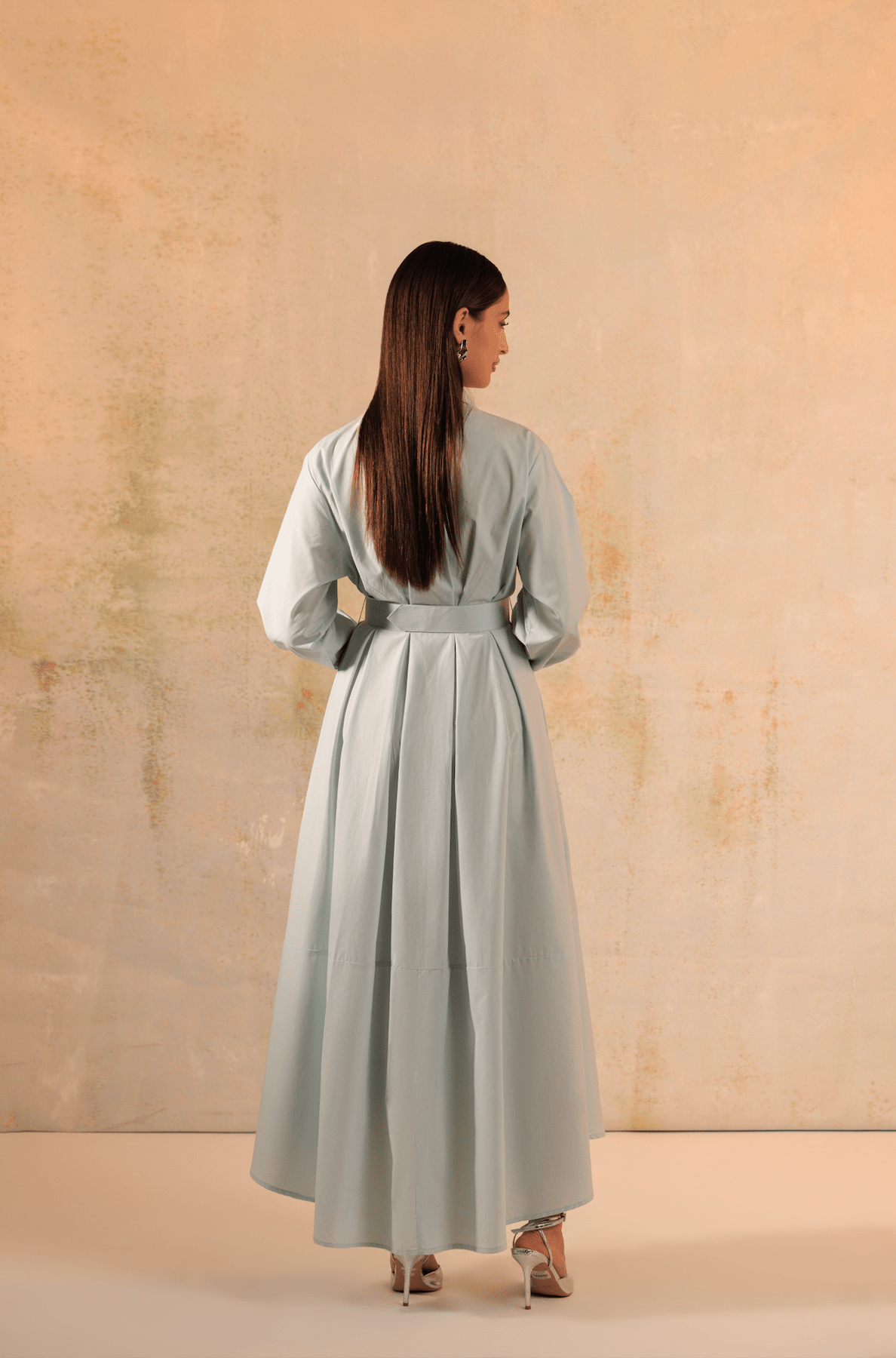 Baby Blue Poplin Shirt Dress - Noētic
