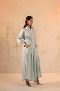 Baby Blue Poplin Shirt Dress - Noētic