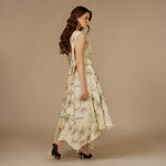 Beige Coastal Printed Linen Dress - Noētic
