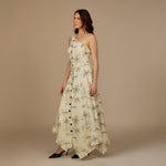 Beige Coastal Printed Linen Dress - Noētic