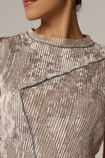 Beige Velvet Two-Piece Set – Top & Skirt – Elegant Winter Outfit - Noētic