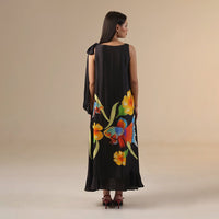 Black Floral Fish Maxi Dress - Noētic