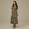 Black Floral Linen Shirt Dress - Noētic