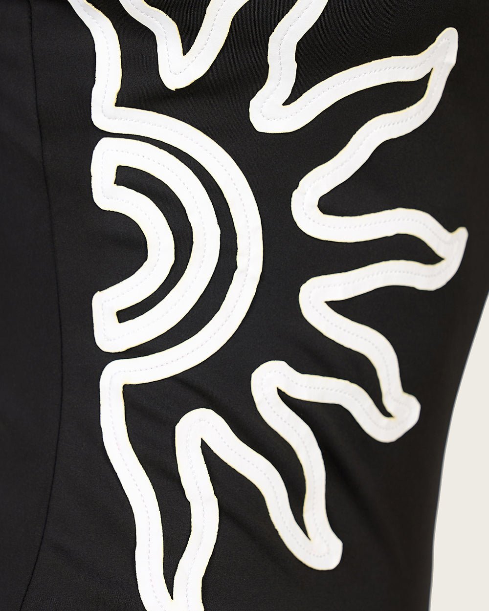 Black One-Piece Swimsuit with Sun Motif and Removable Straps - Noētic