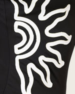 Black One-Piece Swimsuit with Sun Motif and Removable Straps - Noētic