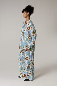 Blue and Brown Printed Co-ord Pant - Noētic