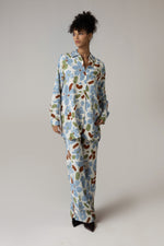 Blue and Brown Printed Co-ord Pant - Noētic