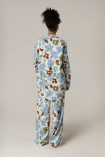 Blue and Brown Printed Co-ord Pant - Noētic