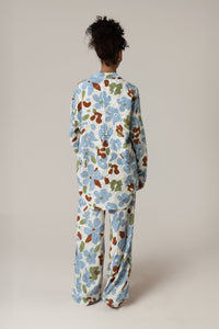 Blue and Brown Printed Co-ord Pant - Noētic
