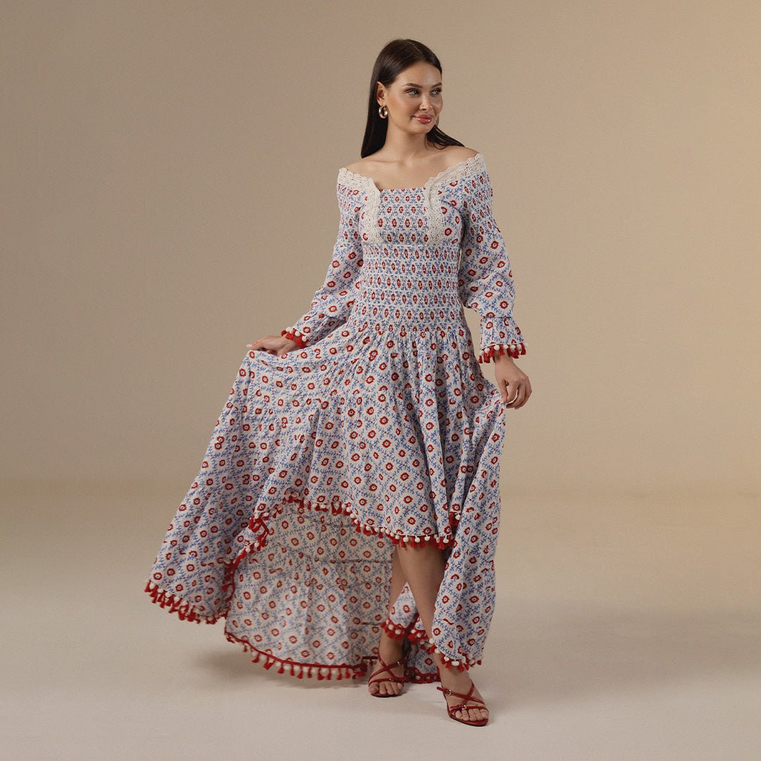 Boho Printed Maxi Dress - Noētic