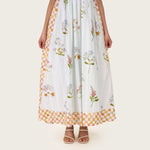 Botanical Poplin Midi Dress with Tie Straps, Smocked Back & Pockets - Noētic