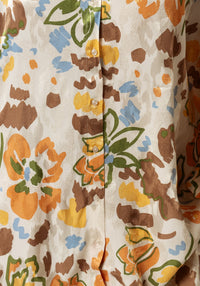 Brown and Orange Printed Co-ord Pant - Noētic