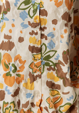 Brown and Orange Printed Co-ord Pant - Noētic