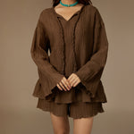 Brown Earthy Textured Cotton Set - Noētic